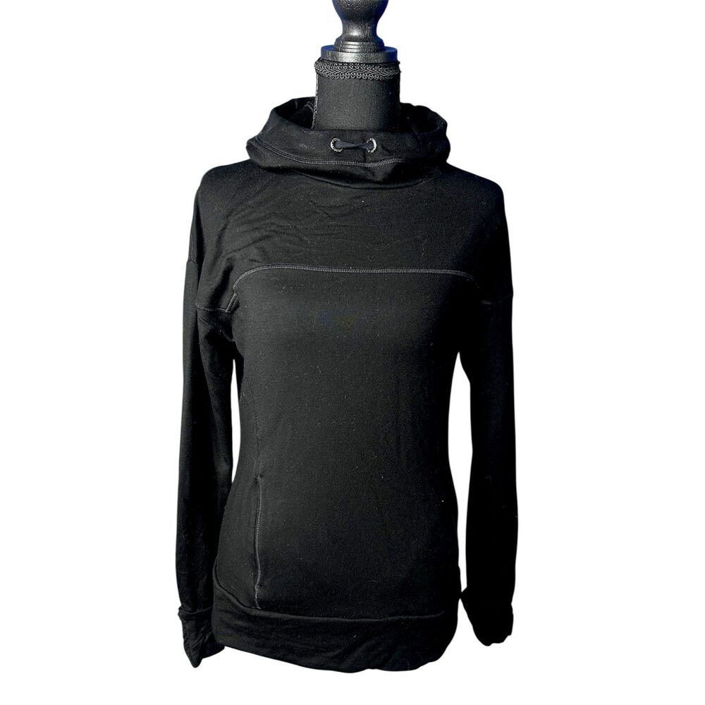 Sweaty Betty Womens Black Hoodie Sz XS Soft Merino Wool Athleisure Lounge Active